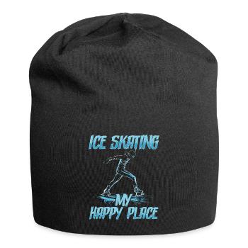 patineur patineur patin à glace patin à glace - Bonnet en jersey - noir - Devant