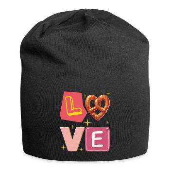 Bretzel Love – L’amour Version Mignon et Gourmand - Bonnet en jersey - noir - Devant