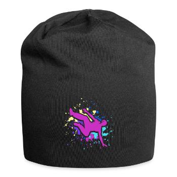 Backflip Salto Akrobatik Parkour Turnen Geschenk - Jersey-Beanie - Schwarz - Vorne