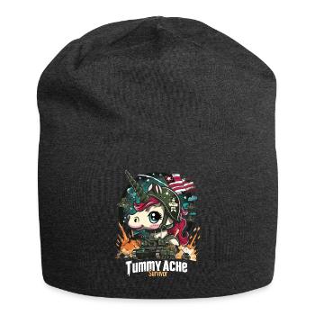 Lustiges Einhorn Meme Bauchschmerzen - Jersey-Beanie - Anthrazit - Vorne