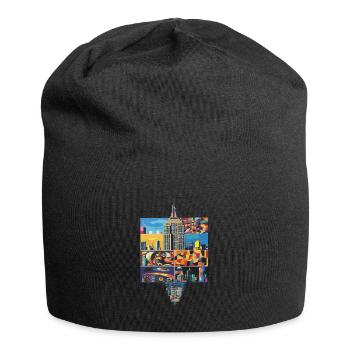 Hochhäuser Und Wolkenkratzer In Amerika - Jersey-Beanie - Schwarz - Vorne