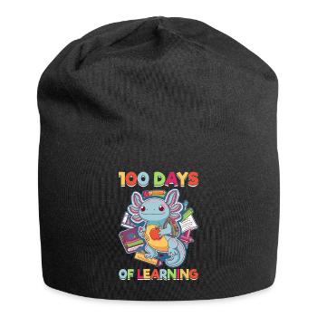Cute Axolotl 100 Days of School - Jersey Beanie - black - Front