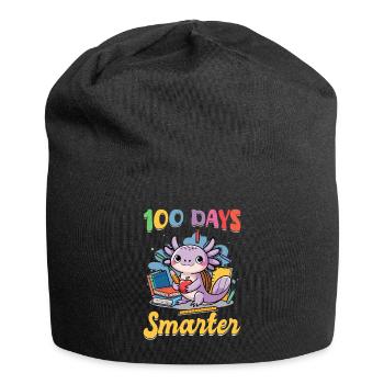 Cute Axolotl 100 Days of School - Jersey Beanie - black - Front