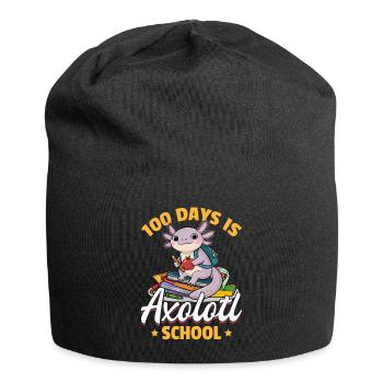 Cute Axolotl 100 Days of School - Jersey Beanie - black - Front