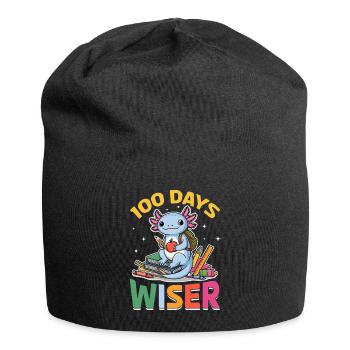 Cute Axolotl 100 Days of School - Jersey Beanie - black - Front
