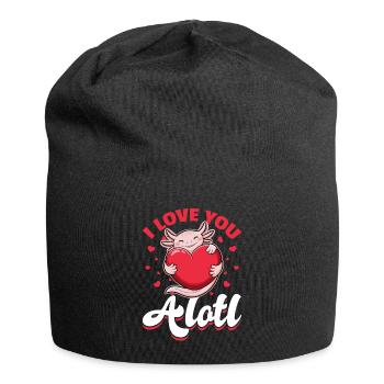 Cute Axolotl Valentins Day - Jersey-Beanie - Schwarz - Vorne
