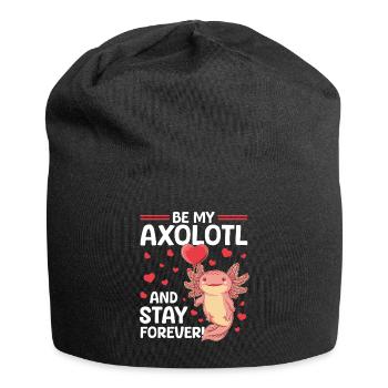 Cute Axolotl Valentins Day - Jersey-Beanie - Schwarz - Vorne