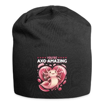 Cute Axolotl Valentins Day - Jersey-Beanie - Schwarz - Vorne