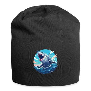 Weiße Haie Weißer Hai - Jersey-Beanie - Schwarz - Vorne