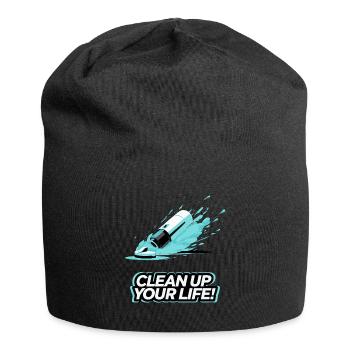 STAUBSAUGER, RÄUMEN SIE IHR LEBEN AUF - Jersey-Beanie - Schwarz - Vorne