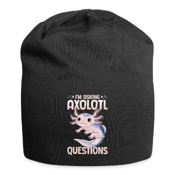 Mignon axolotl Je pose des questions sur axolotl - Bonnet en jersey - noir - Devant