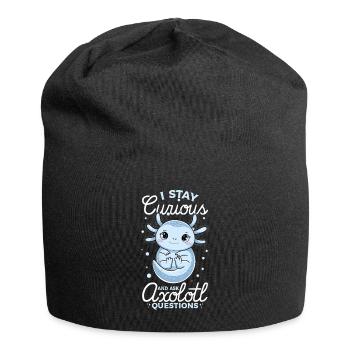 Axolotl I Stay Curious and Ask Axolotl Questions - Jersey-Beanie - Schwarz - Vorne