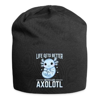 Cute Axolotl Life Gets Better with an Axolotl - Jersey Beanie - black - Front