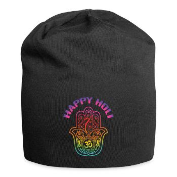 Holi Festival Happy Holi Hand Motif - Jersey Beanie - black - Front