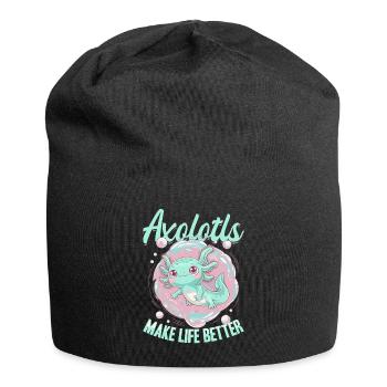 Cute Axolotl Axolotls Make Life Better - Jersey-Beanie - Schwarz - Vorne