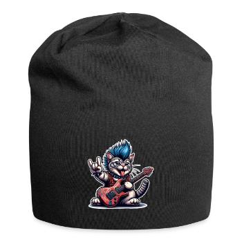 Cat Guitariste de Rock and Roll - Bonnet en jersey - noir - Devant