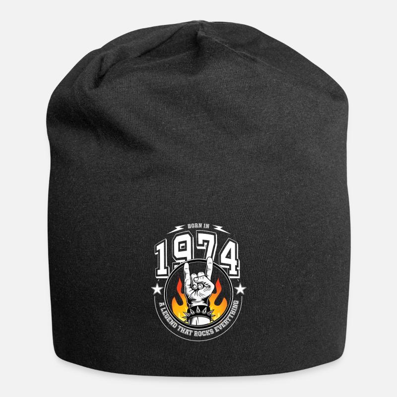 1974 Geburtstag, rockt alles - Jersey-Beanie - Schwarz