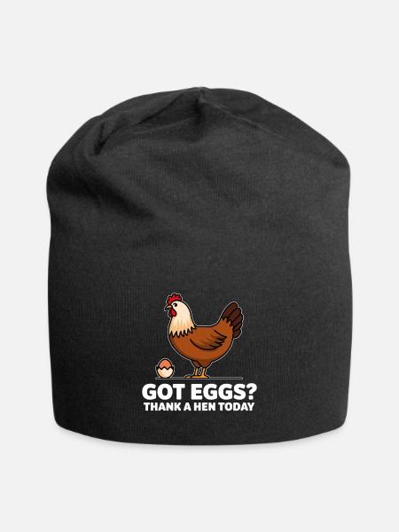 Chicken Chickens - Jersey Beanie - black
