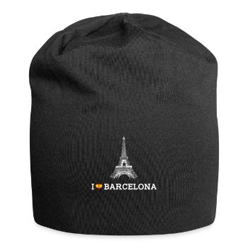 I love Barcelona Tower Cool Heart Flagge Spanien Liebhaber - Jersey-Beanie - Schwarz - Vorne