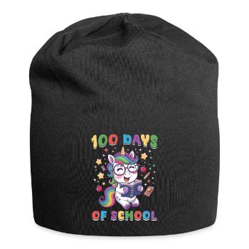 Cute Unicorn Rainbow 100 Days of School - Jersey-Beanie - Schwarz - Vorne