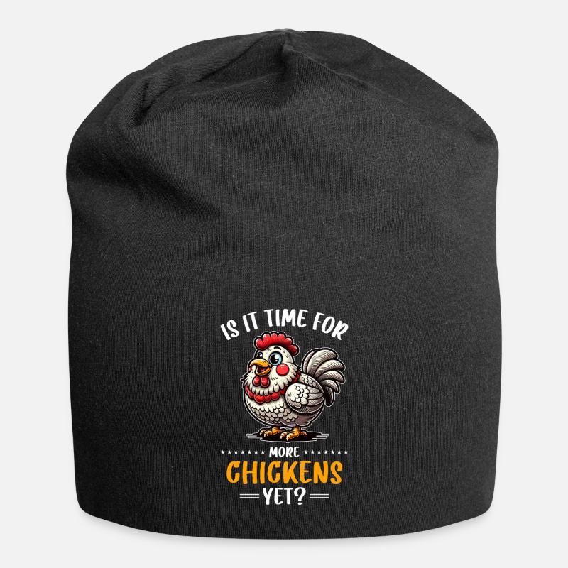 Huhn Hühner - Jersey-Beanie - Schwarz