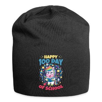 Cute Unicorn Rainbow 100 Days of School - Jersey-Beanie - Schwarz - Vorne