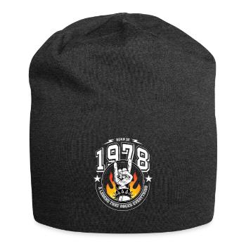 1978 Birthday, rocks everything - Jersey Beanie - charcoal grey - Front