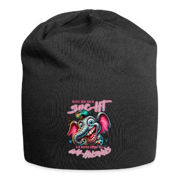 Wenn ihr mich sucht ich bin am Rande des Wahnsinns - Jersey-Beanie - Schwarz - Vorne