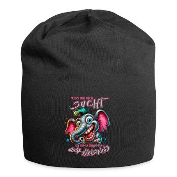 Wenn ihr mich sucht ich bin am Rande des Wahnsinns - Jersey-Beanie - Schwarz - Vorne