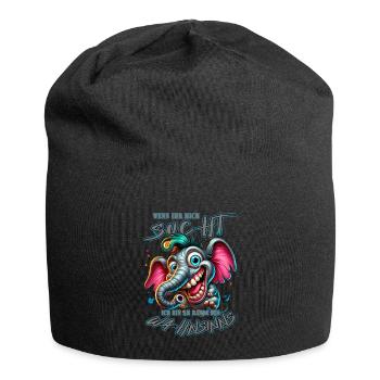 Wenn ihr mich sucht, ich bin am Rande des Wahnsinn - Jersey-Beanie - Schwarz - Vorne