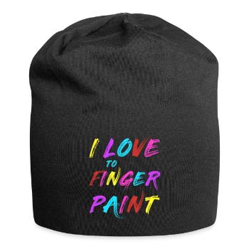 I'M PAINT - I Love to Finger Paint – Finger Paints - Jersey Beanie - black - Front