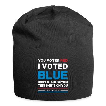 Vous avez voté rouge, j’ai voté bleu - Satire politique - Bonnet en jersey - noir - Devant