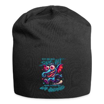 Wenn ihr mich sucht ich bin am Rande des Wahnsinns - Jersey-Beanie - Schwarz - Vorne