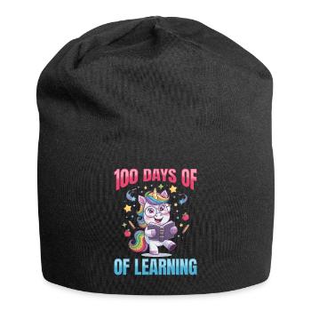 Cute Unicorn Rainbow 100 Days of School - Jersey-Beanie - Schwarz - Vorne