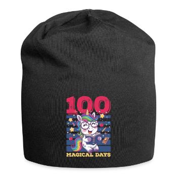 Cute Unicorn Rainbow 100 Days of School - Jersey-Beanie - Schwarz - Vorne