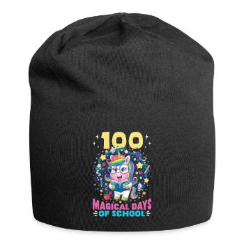 Cute Unicorn Rainbow 100 Days of School - Jersey-Beanie - Schwarz - Vorne