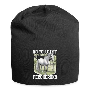 Cheval Non, on n’a jamais assez de percherons - Bonnet en jersey - noir - Devant