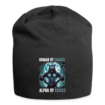 Humain Par hasard Alpha Par choix Loup-garou - Bonnet en jersey - noir - Devant