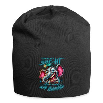 Wenn ihr mich sucht, ich bin am Rande des Wahnsinn - Jersey-Beanie - Schwarz - Vorne