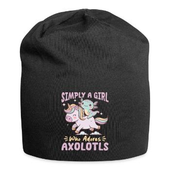 Axolotl Unicorn Simply a Girl Who Adores Axolotls - Jersey Beanie - black - Front