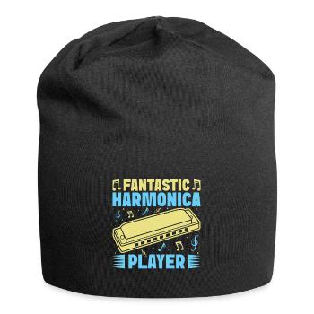 Funny Harmonica Player Fantastic Player Harmonica - Jersey-Beanie - Schwarz - Vorne