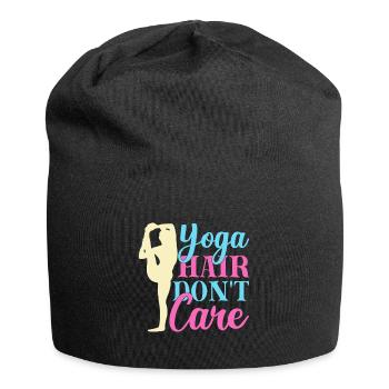 Yoga Cheveux Ne S’en soucie Pas Drôle Yoga - Bonnet en jersey - noir - Devant
