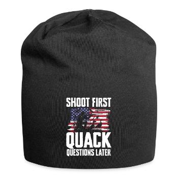 Duck hunters shoot heavier loads flag - Jersey Beanie - black - Front