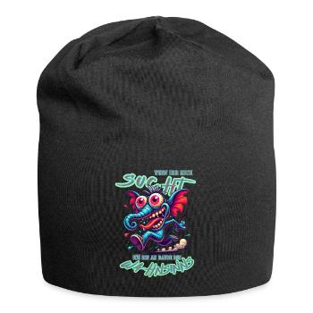 Wenn ihr mich sucht, ich bin am Rande des Wahnsinn - Jersey-Beanie - Schwarz - Vorne