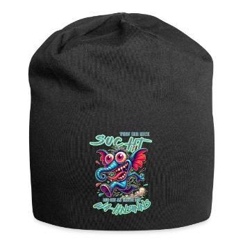 Wenn ihr mich sucht, ich bin am Rande des Wahnsinn - Jersey-Beanie - Schwarz - Vorne