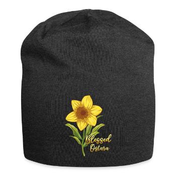 Ostara Daffodil Spring Floral Splendor - Jersey Beanie - charcoal grey - Front