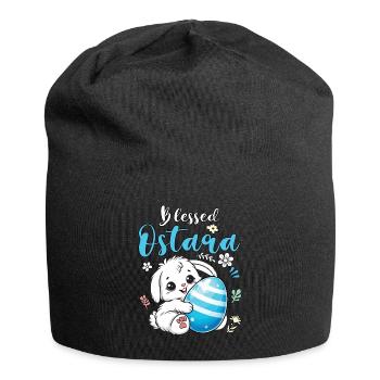 Lapin Ostara avec motif d’œuf - Bonnet en jersey - noir - Devant