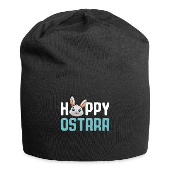 Motif de lapin Ostara joyeux - Bonnet en jersey - noir - Devant