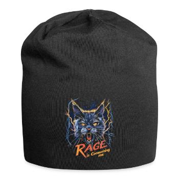 Cat Rage Consumes Me Humor Meme - Jersey Beanie - black - Front