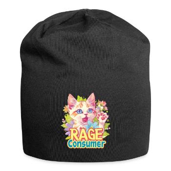 Cat Rage Consumes Me Humor Meme - Jersey Beanie - black - Front